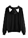 Romwe Women's Long Sleeve Kangaroo Pockets Slogan Letter Graphic Print Cute Cat Ear Pullover Hoodie Black L