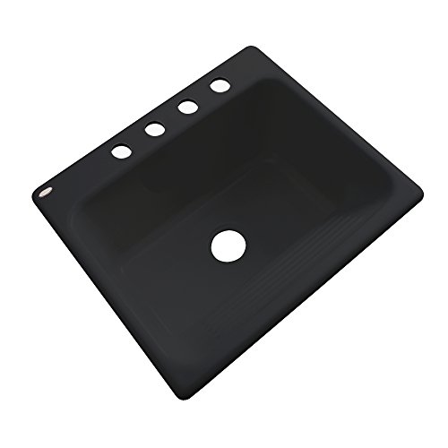 Dekor Sinks 31499 Richfield Cast Acrylic Single Bowl Utility Sink-4 Hole, 25", Black