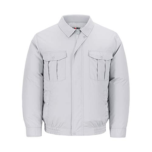 DEWBU Workwear Equipped Cooling Jacket Fan with Battery Pack for Summer Outdoors Air-Conditioned Clothes (Gray Suit, Small) - Thumbnail 5