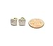 Mens Ladies 10k Yellow Gold Designer Square Micro Pave Diamond Earrings Studs