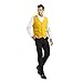 TOPTIE Waiter Uniform Unisex Button Vest for Supermarket Clerk & Volunteer-Yellow-US Size S