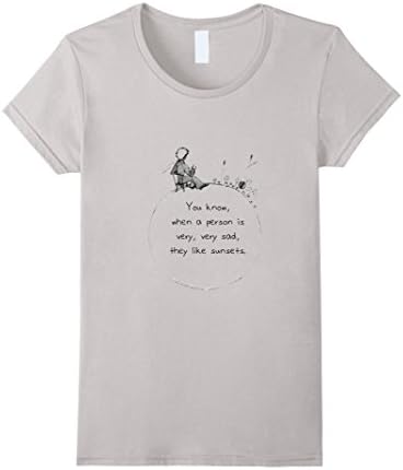 Womens The Little Prince quote T-shirt  Medium Silver