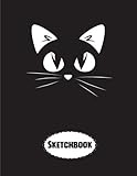 sketchbook: Sketchbook Black Cat Cute Sketchbook, 8.5