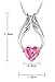 Fashion White Rhodium Plated Heart Pink Synthetic Stone Angel Wings Pendant with Free 18