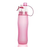 Picador Water Bottle Sport Flip-top Mist Hydration Bottle 25 Oz (Pink)