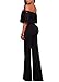 Halfword Womens Off Shoulder Elegant Long Pants Wide Leg Jumpsuits Rompers XL Black