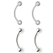 Ruifan 4PCS Clear Bioflex Acrylic Curved Barbell Snake Eyes Tongue Ring Retainer Piercing 14G 5/8
