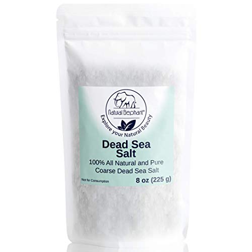 Dead Sea Salt Coarse Grain 8 oz (226 g) by Natural Elephant 100% Natural & Pure for Psoriasis Eczema Acne & Other Dermatological Needs