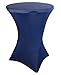32 Round x 43" Tall Spandex Fitted Table Cover for Folding Bar Height Tables (Navy Blue)