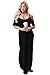GOCHIC Women's Casual Cold Shoulder Spaghetti Strap Long Maxi Dress with Pockets