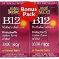 B-12 Methylcobalamin 1,000mcg Bonus Pack Natural Factors 90/90 Chewable