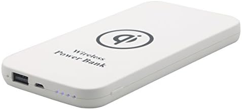 Szcandy Qi Wireless Power Bank 6000mAh Portable Wireless Charger 2 in 1 for USB Charger (White)