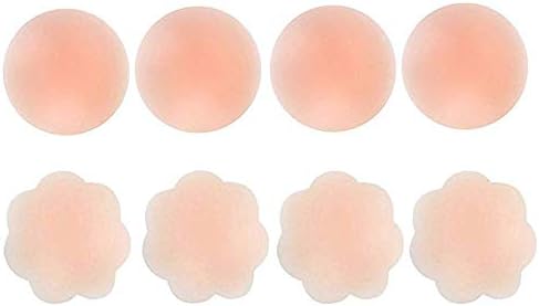 SLXTO 2 Pairs Women Invisible Brassy Tape Breast Lifting Bra Tape Silicone Invisible Nipple Natural And Real Feel,Circle