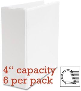 Value Pack of 6 Each White View Binders, Letter Size, 8.5 X 11, D-ring (4")