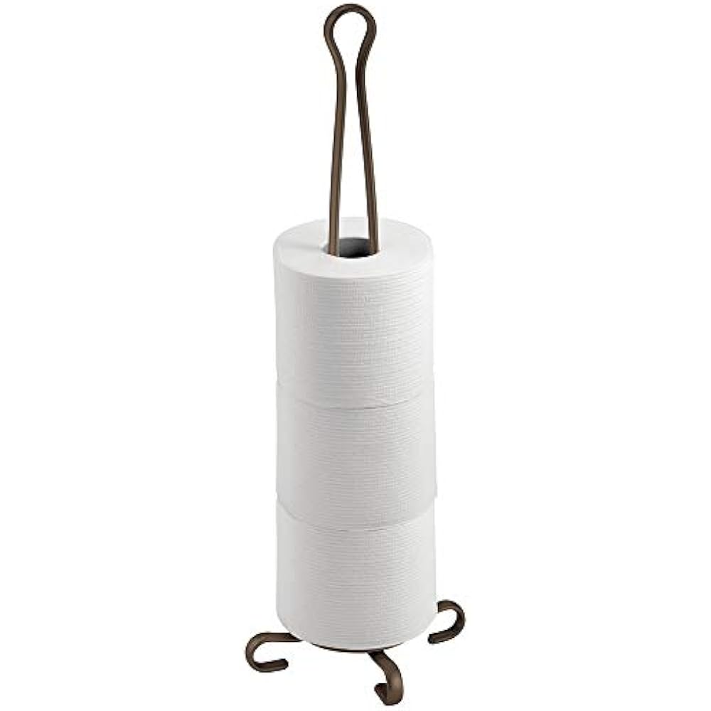 MDesign Free-Standing Toilet Paper Holder With Storage 3 ...