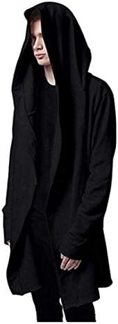 Weiyi Men's Long Hooded Cape - Black