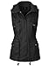 MixMatchy Women's Drawstring Lightweight Loose Fit Sleeveless Vest Utility Jacket