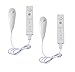 Paddsun Lot 2 Remote and Nunchuck Controller Set for Nintendo Wii, Wii U and Mini Wii + Case Skin White (Set of 2)
