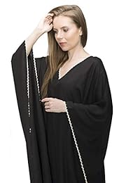 MoLi Products Vestido de dormir de caftán Pijama hecho a mano con ganchillo de algodón egipcio