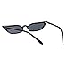 WOWSUN Vintage Sexy Cat Eye Sunglasses Candy Color Clout Goggles for Women (Black)