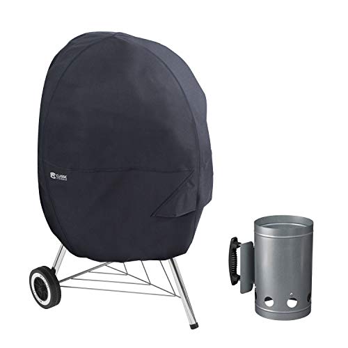 Classic Accessories 55-315-CHIMNY-EC Kettle Grill Cover with Charcoal Chimney, Medium, Black