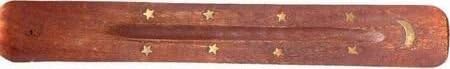 Aargee 2XWooden Incense Stick Holder with brass inlay