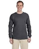 Gildan Men's Ultra Cotton Long-Sleeve T-Shirt XL Dark Heather Grey