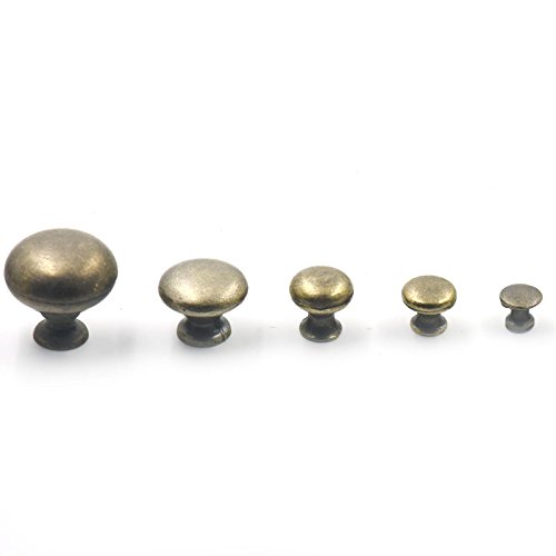 Blumoona 10 Pcs - Antique Brass Jewelry Box Drawer Cabinet Cupboard Door Window Handle Pull Knob 19mmx17.5mm