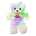 WEWILL LED Teddy Bear Glow Stuffed Animal Colorful Light Up Plush Toy Gift for Girlfriend Kids on Birthday Christmas,15-Inch, White