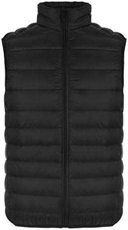 Midoly Men's Winter Lightweight Packable Down Vest Puffer Vest (Black,Large)