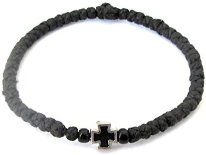 IconsGr Handmade Christian Orthodox Komboskoini, Prayer Rope Bracelet Black - 5608, 33 Knoten - Image 4