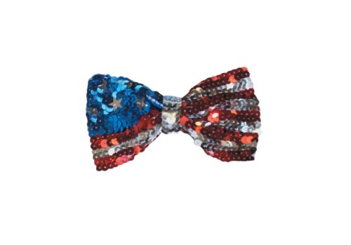 Jacobson Hat Company Men's Red White and Blue Sequin Bow Tie
