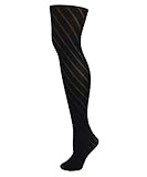 MeMoi Women's Spiral Black Opaque Tights