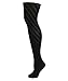 MeMoi Women's Spiral Black Opaque Tights