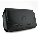 Black Horizontal Leather Cover Belt Clip Side Holster Case Pouch For AT&T Sonim XP6