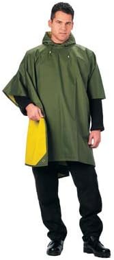 Reversible Rain Poncho Rubberized Olive Drab Nylon