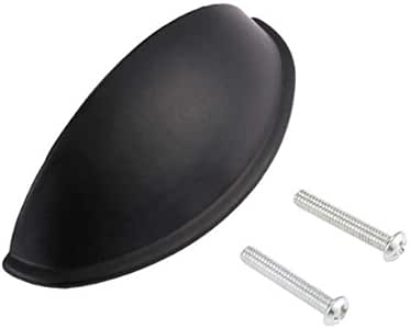 Mango Armario Negro antiguo del armario Shell / tiradores de bronce