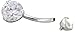 Forbidden Body Jewelry Surgical Steel Internally Threaded 2.5 Ct Solitaire CZ Clear Crystal Belly Button Ring