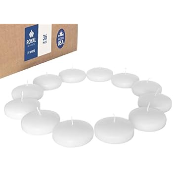 Royal Imports Floating disc Candles for Wedding, Birthday, Holiday & Home Decoration, 3 Inch, White Wax, Set of 36