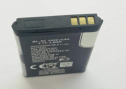 Battery BL-5C 1020 MAH for Retro Handheld Game Console Nokia 3120,3600,3620,3650,3660,6030,6108,6230,6270,6600,6630,6670,6680,6681,6682, 6820,6822,7600,7610,E50,E60,N70,N71,N72,N91,N-Gage ETC.
