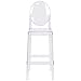 Flash Furniture Ghost Barstool with Oval Back in Transparent Crystal