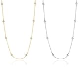 Women's Sterling Silver Cubic Zirconia CZ By The Yard Station Necklace