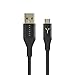 Brydge USB to Micro-USB Charging Cable | Nylon Braided | Kevlar Fiber Core | Quick Charge | 4FT/1.2M Long (Black)