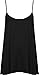 WearAll Plus Size Womens Plain Strappy Sleeveless Ladies Swing Cami Vest Top - Black - 16-18