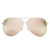 Quay Australia VIVIENNE Women's Sunglasses Oversized Aviators Metal - Gold/Rose