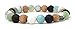 Mana Vibes Multi Colored Essential Oil Bracelet, Lava Rock Natural Rosewood White Howlite Amazonite 8mm