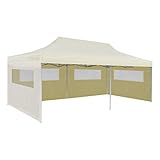 Anself 10'x20' Portable Pop Up Party Tent Canopy Gazebo with Wall, Cream