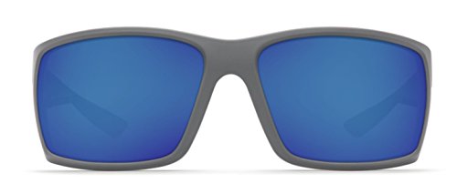 Costa del Mar Men's Reefton Polarized Iridium Rectangular Sunglasses, Matte Gray, 63.7 mm