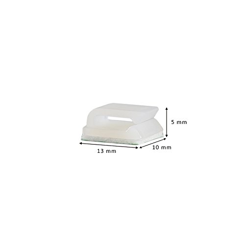 Cable Clips Adhesive Wire Cord Holder, 100PCS White Tip Clip Mount Base Organizer Drop Clamp for Car Home Office by INNKER, Nylon 66