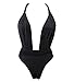 Solatin Women Sexy Deep V-Neck Backless High Waist One-Piece Bikini Swimsuit Monokini